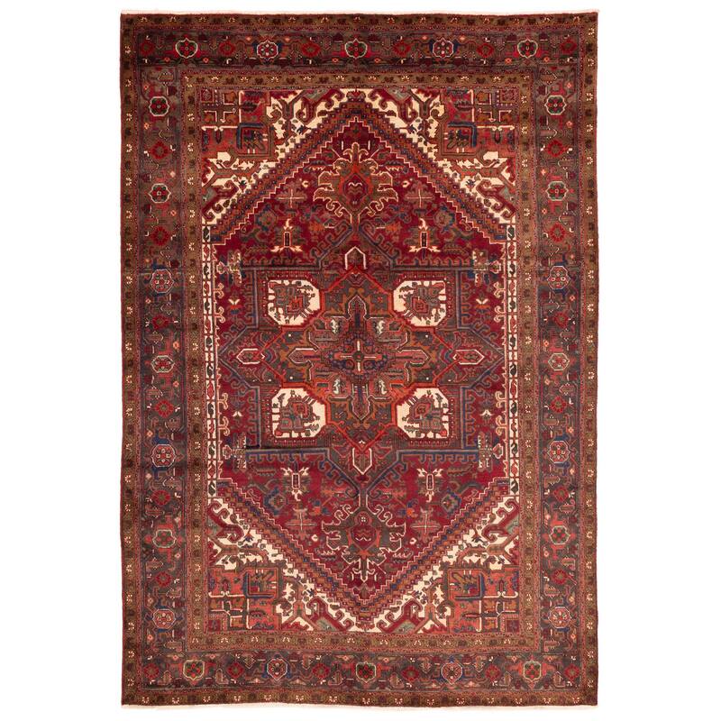 ECARPETGALLERY Hand-knotted Sarabi Dark Red Wool Rug - 7'10 x 11'3