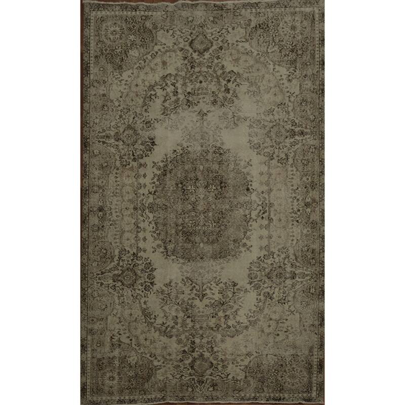Hand Knotted Oriental 100% Wool Carpet Transitional Floral Beige & Ivories Anatolian Area Rug - 9' 6'' X 5' 9''