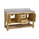 preview thumbnail 3 of 4, KitchenBathCollection Birmingham 60" Double Bathroom Vanity with Carrara Marble Top