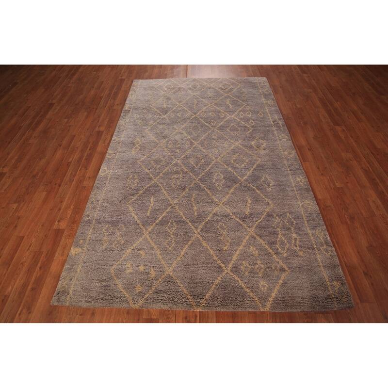 Trellis Moroccan Oriental Area Rug Handmade Wool Carpet - 5'2" x 7'11"