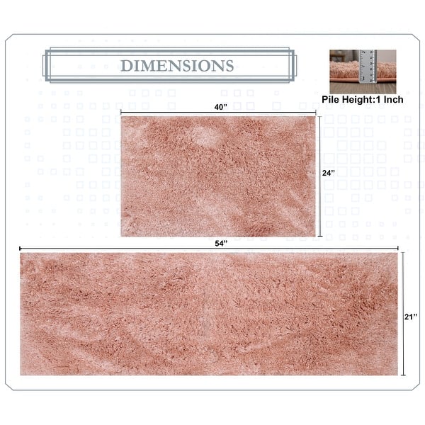 dimension image slide 1 of 28, Luxury Plush Bathroom Rug Set - Quick-Dry, Soft Microfiber, Non-Slip, Absorbent & Washable Bath Mats
