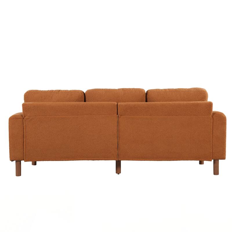 3-Seater Sofa, Curved Armrest with Integrated Solid Wood Legs