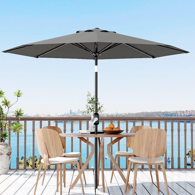 Coromose 10ft Patio Umbrella, Crank Lift & Push Button Tilt, for Yard, Deck, Pool