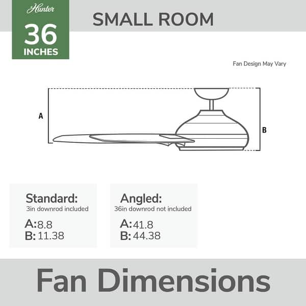 dimension image slide 1 of 3, Hunter Cassius Outdoor Ceiling Fan, Damp Rated - Industrial, Farmhouse, Contemporary