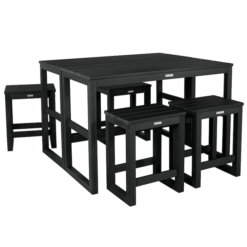 HIGHWOOD Monroe Modern Counter Height Balcony Stool/Table 6-Piece Set
