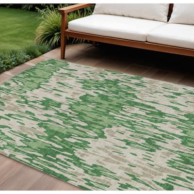 HomeRoots Striped Transitional Rectangle Outdoor Rug