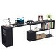 preview thumbnail 8 of 8, HomCom 55-in. 360-degree Rotating Corner Computer Desk w/ 3-tier Storage Shelves/Bookshelf