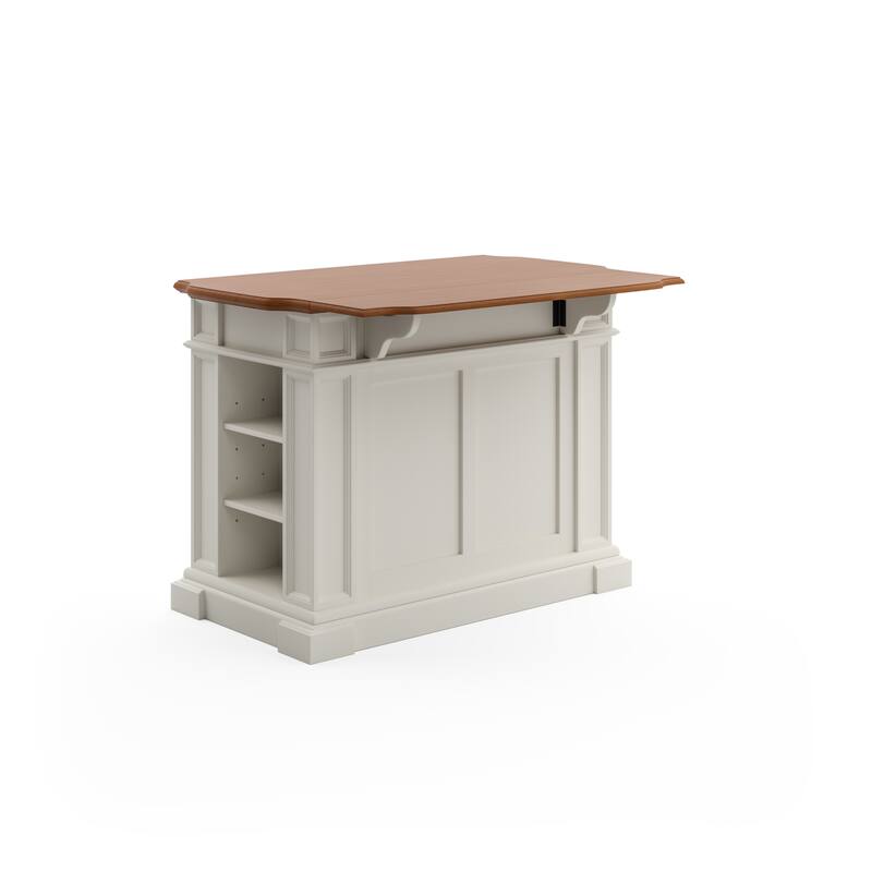 Copper Grove Cannington White Distressed Oak Kitchen Island