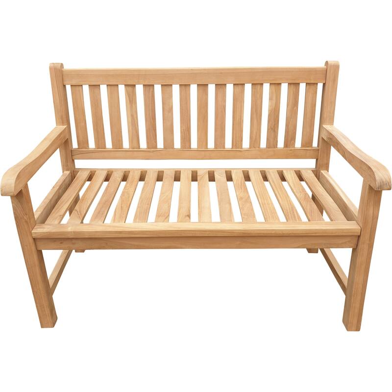 Seven Seas Teak Santiago Teak Wood Outdoor Patio Bench, 4 Foot