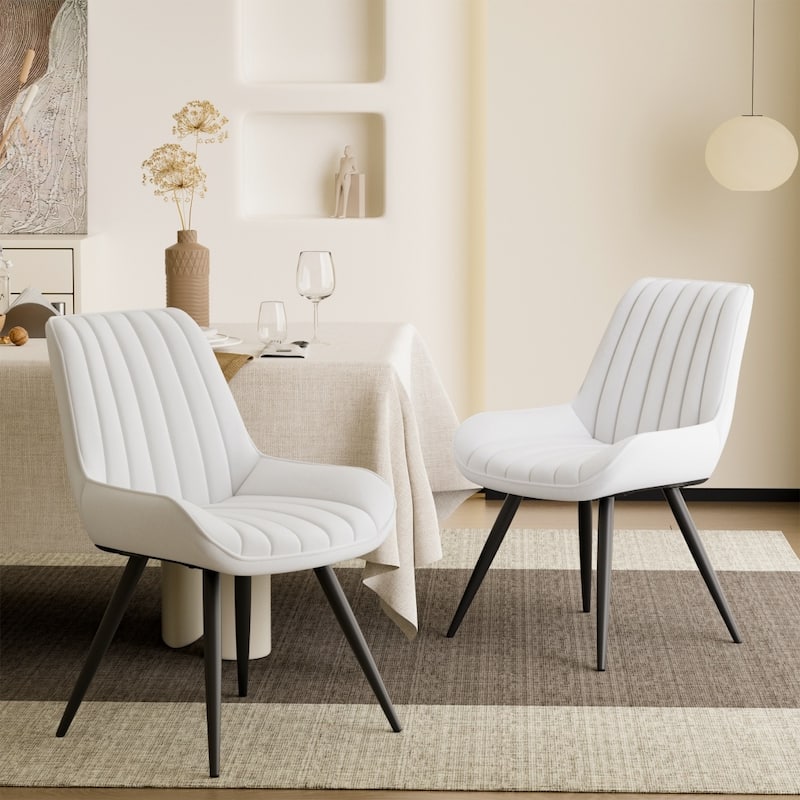 4-piece Modern Upholstered Dining Chairs Set with Metal Legs (Excluding Table)
