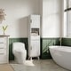 preview thumbnail 15 of 19, Garvee 67" Tall Freestanding Narrow Raised Bathroom Laundry Storage Cabinet with Drawer White