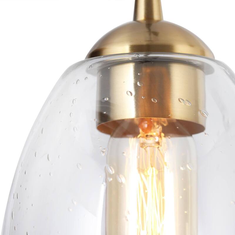 Modern Contemporary 1-Light Black Gold Glass Kitchen Island Lights for Dining Room - 5.5" D x 9" H