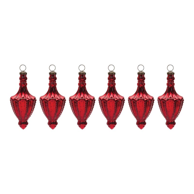 Mercury Glass Finial Drop Ornament (Set of 4)