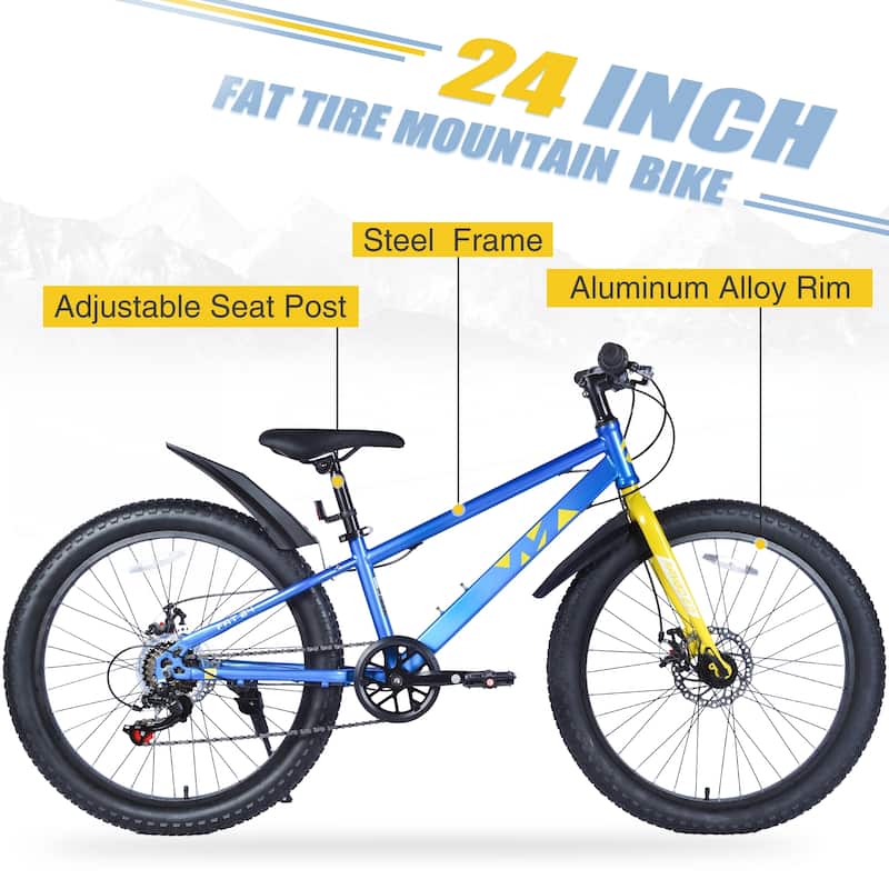 24 Inch Bicycles Fat Tire Mountain Bike