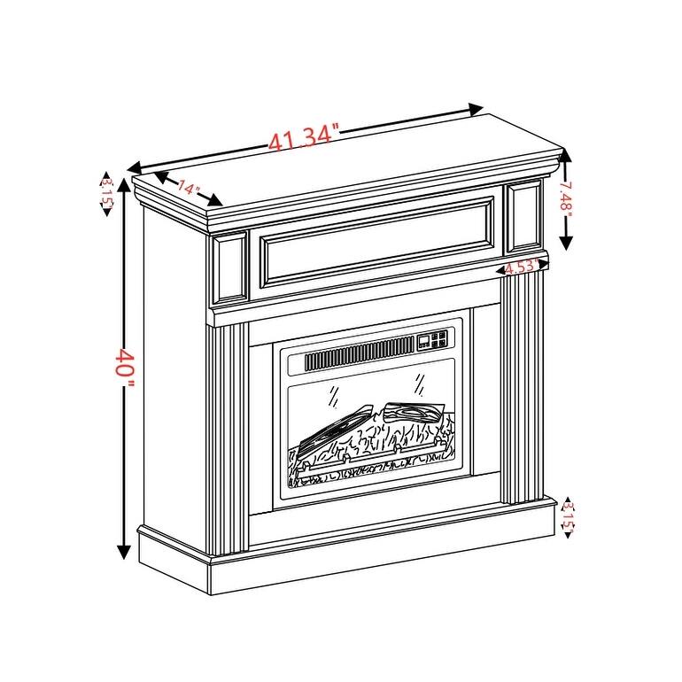 Electric Fireplace with Mantel,fireplace mantel surround with 23" Fireplace Insert, Adjustable Flame, Remote Control