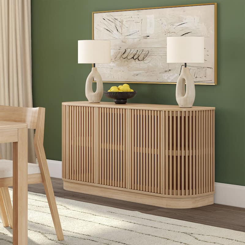 Plank and Beam Contour Curved 3-Door Sideboard/TV Stand