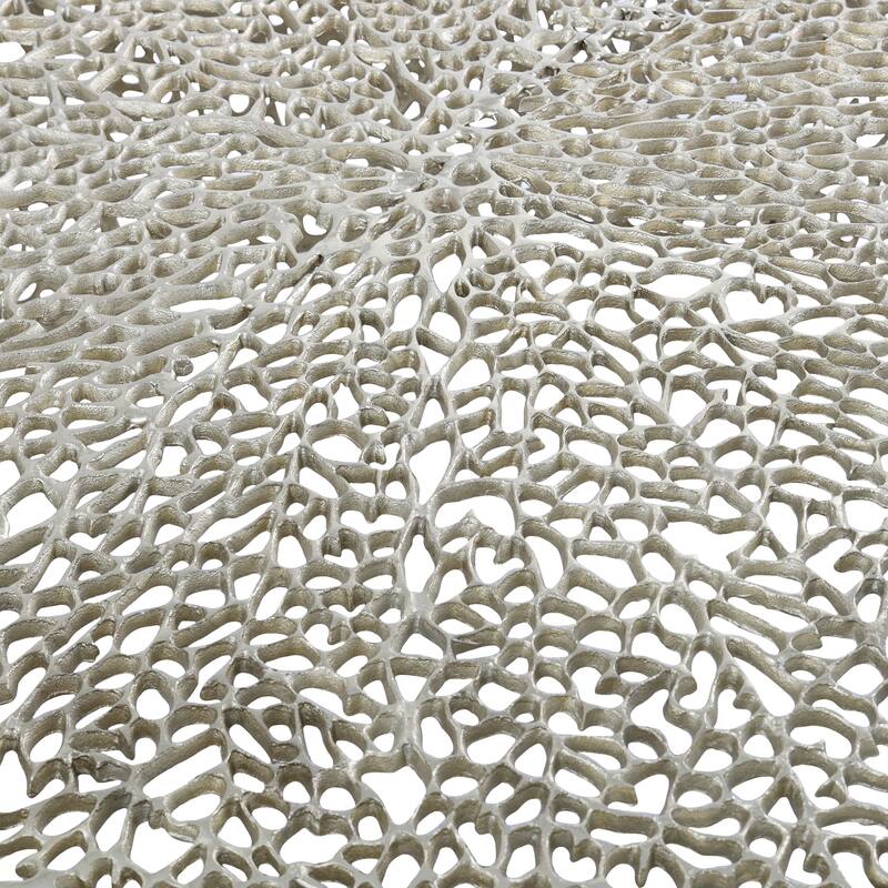 Aluminum Metal Coral Abstract Coffee Table - Silver or Gold - Roche River Decor