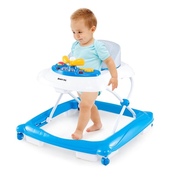 slide 2 of 44, Honeyjoy Foldable Baby Walker with 3 Adjustable Heights Comfy Padded - See Details Blue