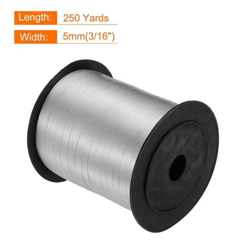 Curling Ribbon Crimped Balloon String Metallic 3/16" for Decoration - Silver - 250 Yards