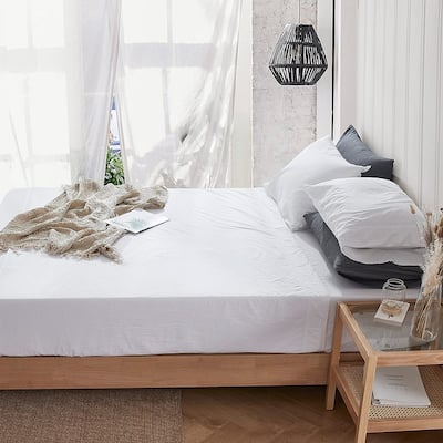 Terra é Pais - Stonewash 100% Cotton Sheet Set - White