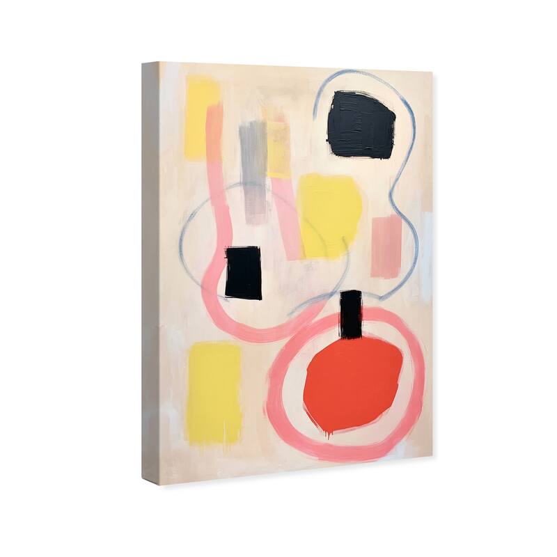 Wynwood Studio Canvas Abstract Lollipops for Birthday Party Red and Light Red Modern & Contemporary Wall Art Canvas Print