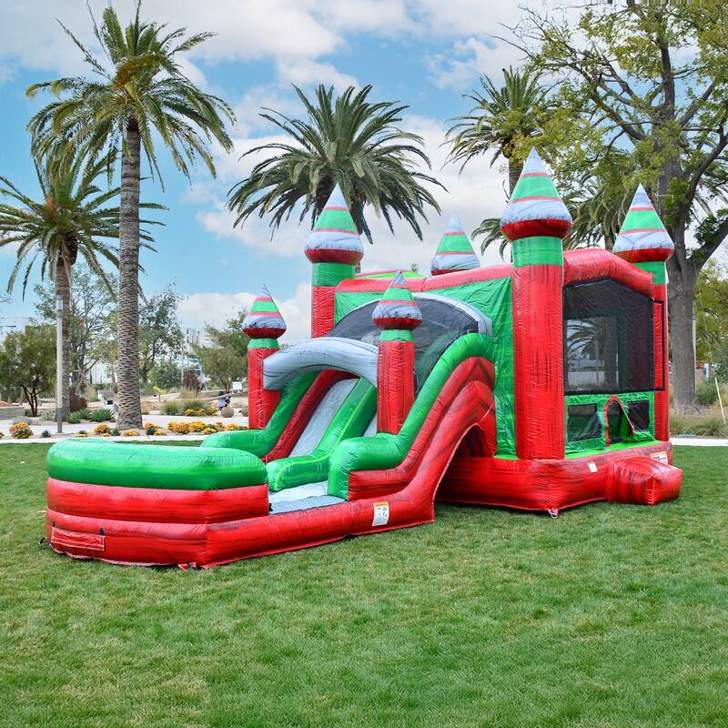 JumpOrange Midnight Commercial Grade Inflatable Bounce House & Water Slide for Kids (with Pool and Blower)