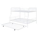 preview thumbnail 5 of 12, Contemporary & Simple Style Full XL over Queen Metal Bunk Bed with Twin Size Trundle, Save Space or Split Into 2 Beds, White