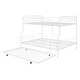 preview thumbnail 20 of 26, Full XL Over Queen Metal Bunk Bed w/ Twin Size Trundle, Dorm Convertible Heavy-Duty Iron Bed Frame w/ Ladder & Safety Guardrails