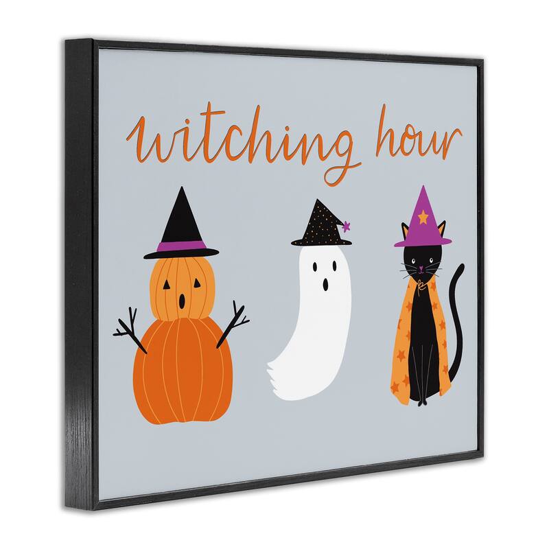 Stupell Cute Halloween Witching Hour Framed Giclee Art Design By Sazerelli Designs