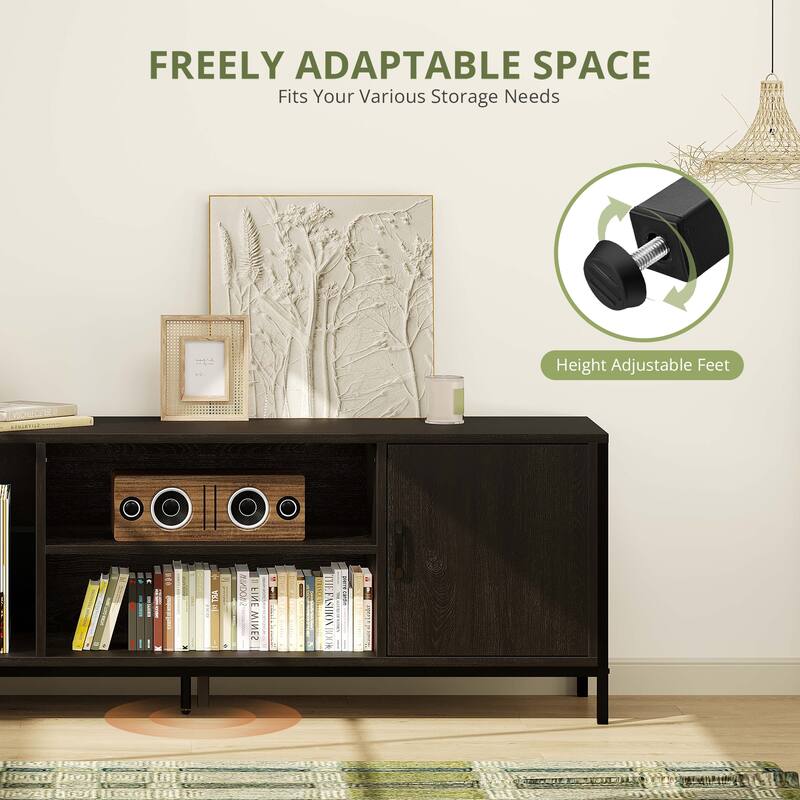 Modern TV Stand for 65 Inch TV, Mid-Century Media Console with Storage