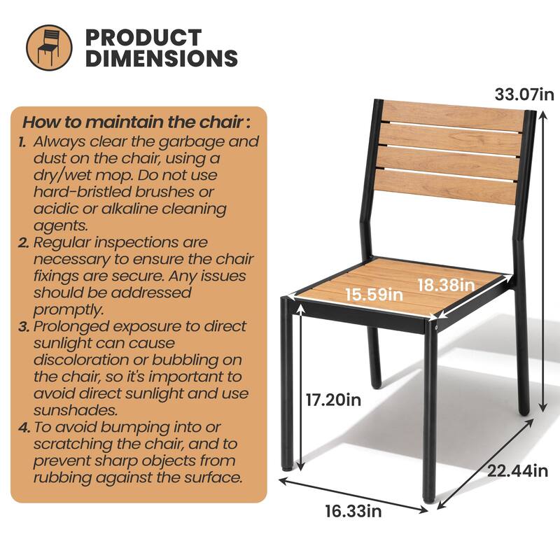 Outdoor 7/9-Piece Patio Dining Set Rectangular Dining Table with Stackable Chairs