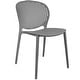 preview thumbnail 15 of 56, Modern Plastic Garden Patio Indoor or Outdoor Dining Stackable Chair UV Protected Armless With Dot Back Surf Dark Grey