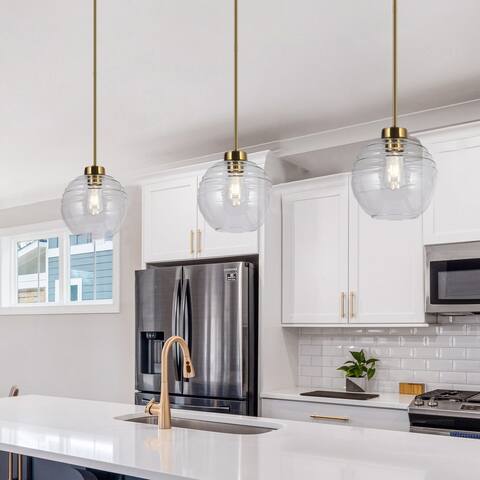 Cavitt Modern Contemporary Large Pendant Lights LED Dimmable 10.6'' Chic Glass Globe Island Lighting - D 10.6'' x H 74.4''