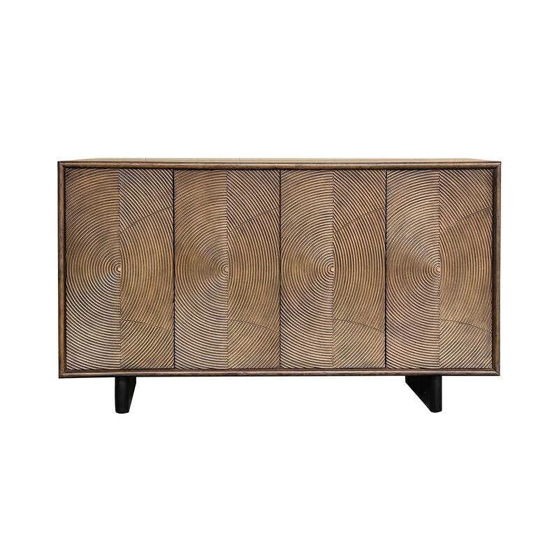 63" Brown 4 Door Media Credenza_Sideboard