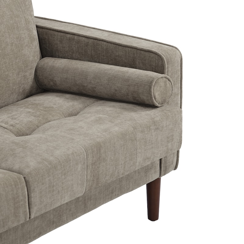 62.5'' W Corduroy Couch Upholstered Square Arm Sofa