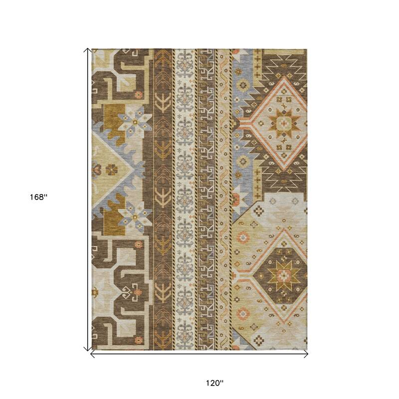 HomeRoots Aztec Transitional Rectangle Outdoor Rug