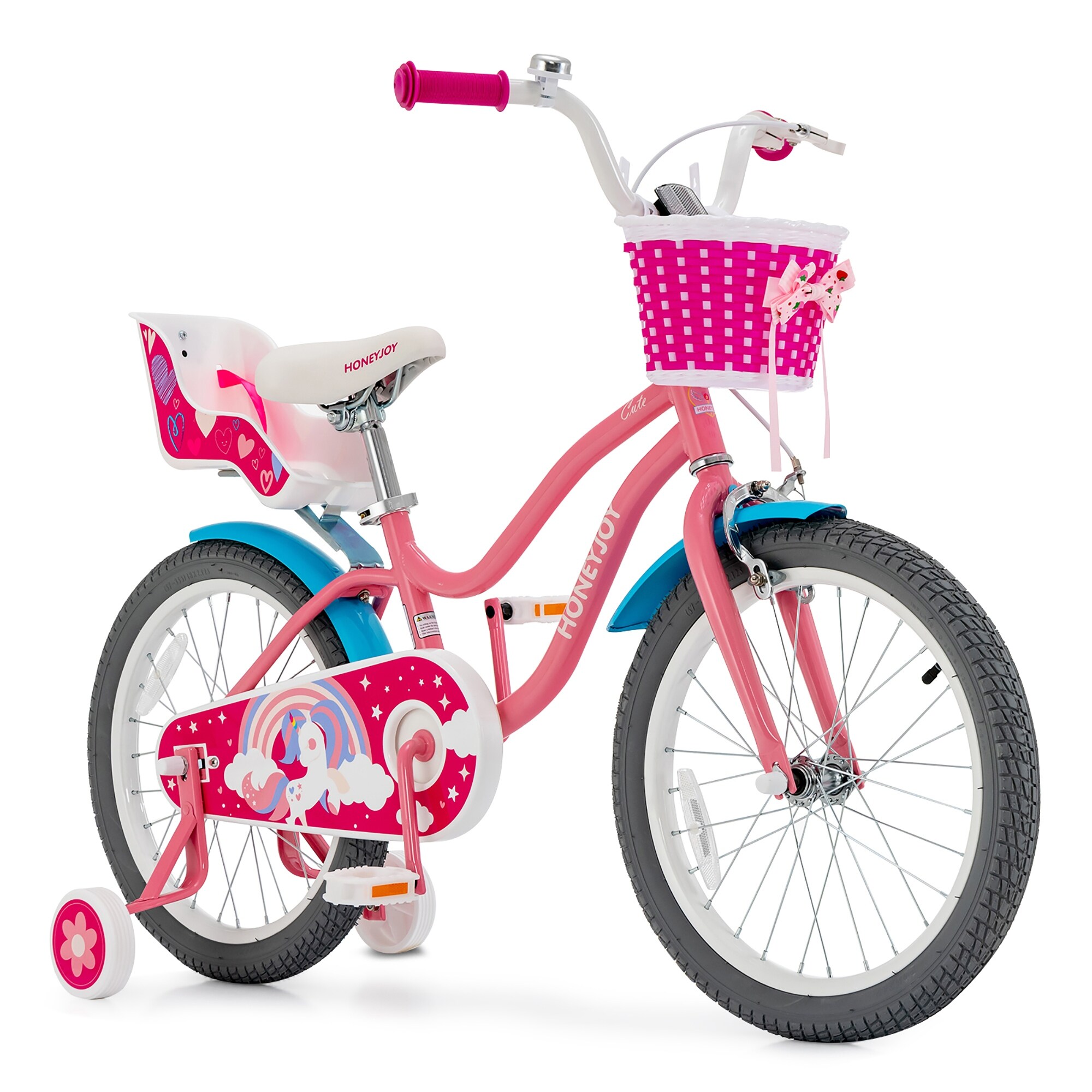 Gymax 18 Inches Kids Bicycle w/ Doll Chair & Basket Kids