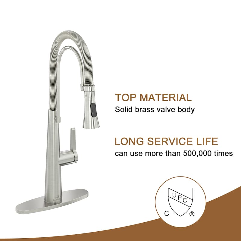 Spring Kitchen Sink Faucet with Detachable Towel Rack, Kitchen Faucet for Kitchen Sink
