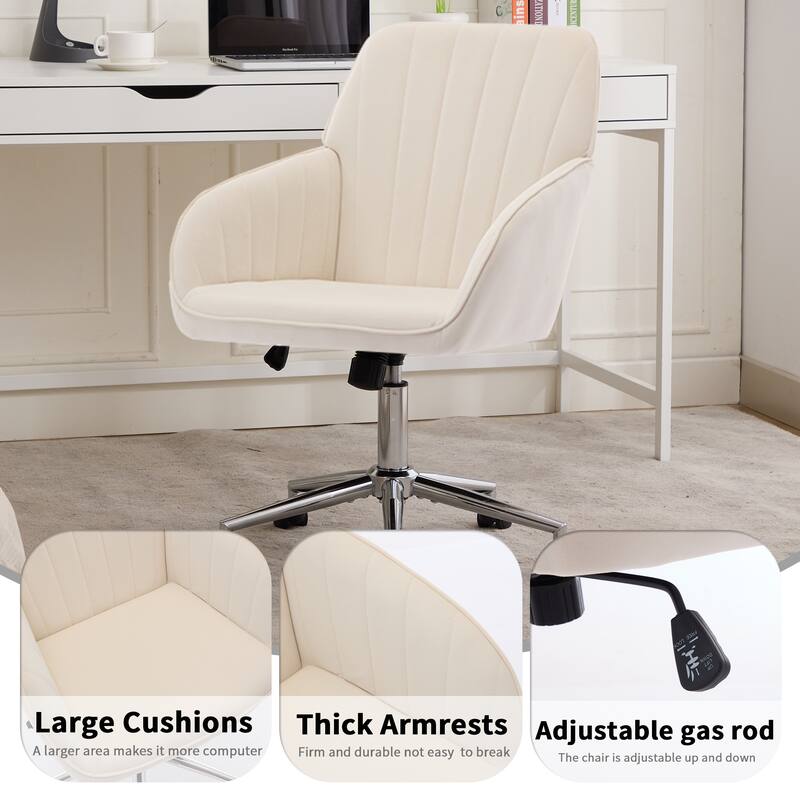 Modern Office Chair Ergonomic Office Chair with Adjustable Swivel Backrest, for Home Office Bedroom and Study