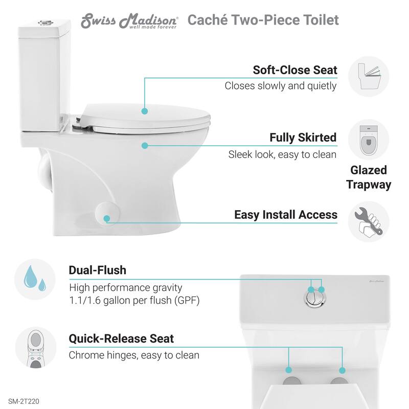 Cache Two Piece Elongated Toilet Dual Flush