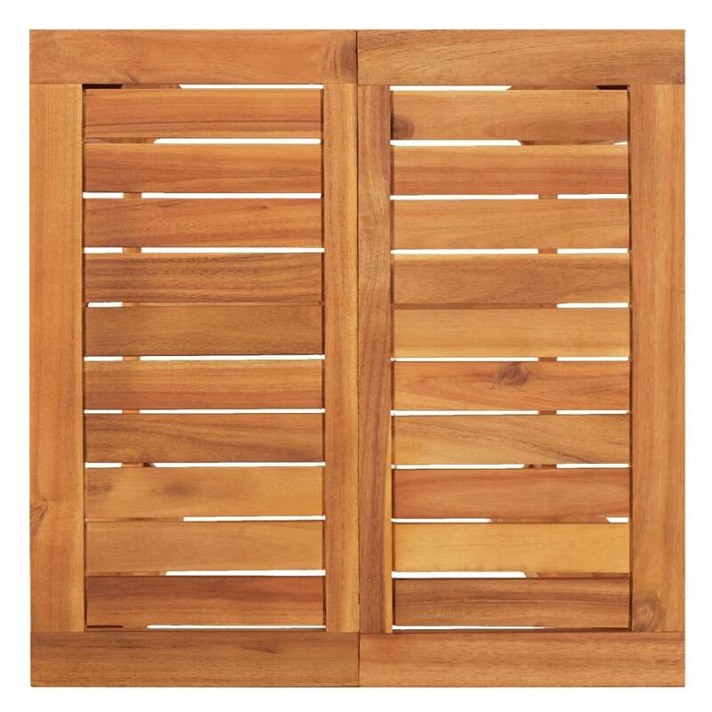 vidaXL Garden Bar Set Grey Solid Acacia Wood Medium Removable Covers - 23.6 x 23.6 x 41.3