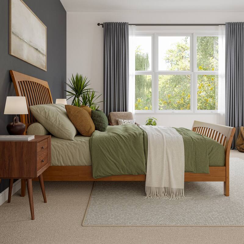 AFI Orleans Solid Wood Low Profile Platform Bed with Matching Footboard