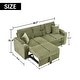 preview thumbnail 21 of 69, 80.3" L Shaped Couch with Pull Out Bed Corduroy Sleeper Sofa Bed Convertible Sectional Couches with Cup Holder for Living Room