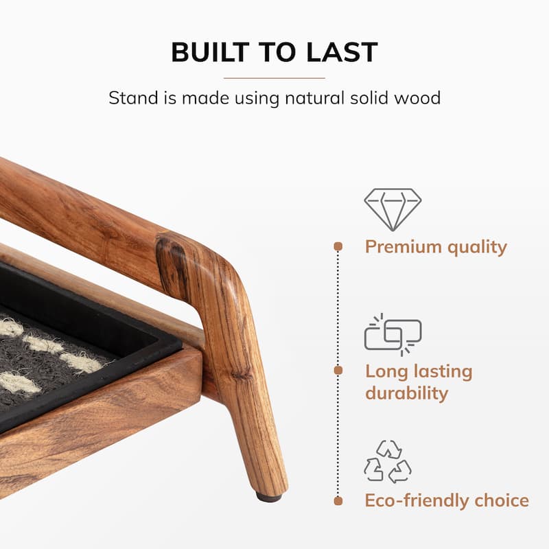 Jani Single-Tier Natural Stand 2-Pair Rubber Boot Tray