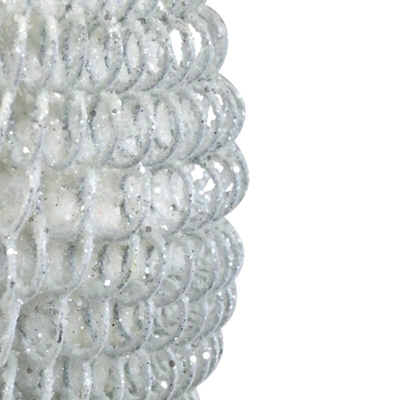Glitter Finial Christmas Ornament - 5.5" - White