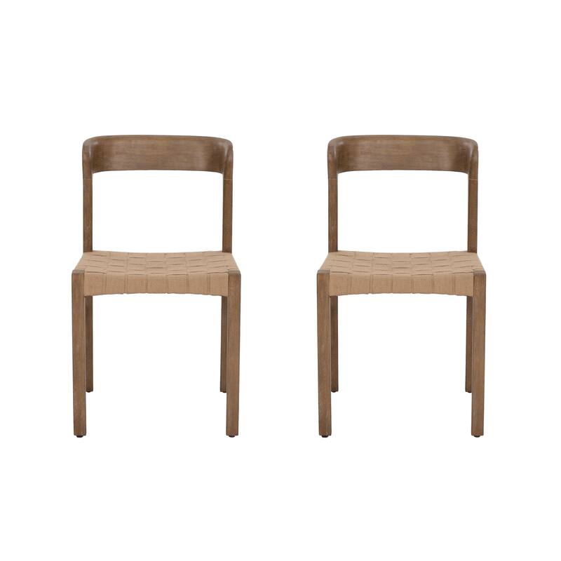 Maura Woven Brown Size Chair Set of 2