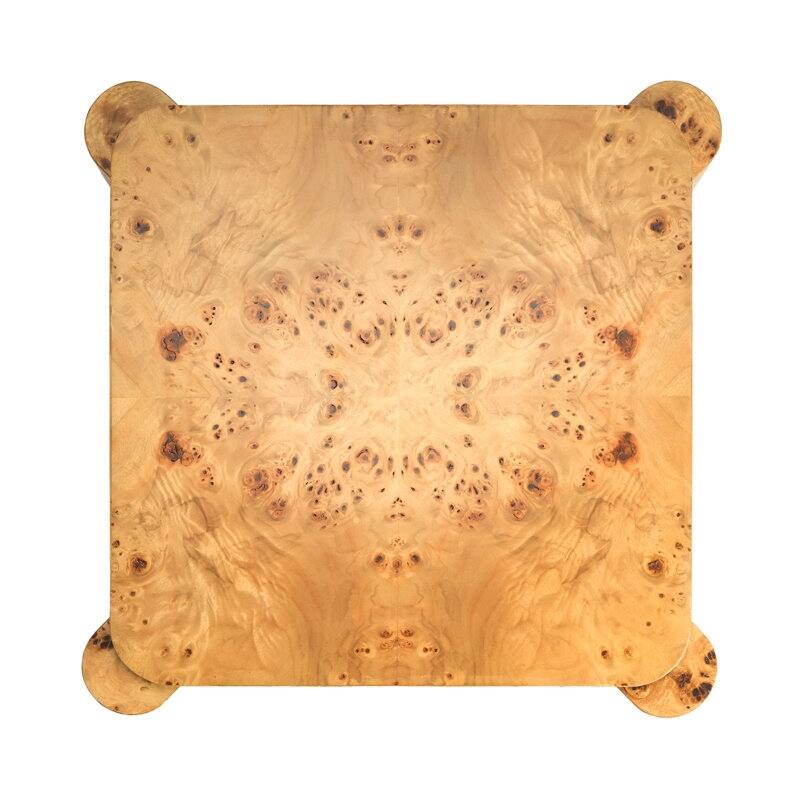 Chorus Side Table Modern Wooden Clear Maple Burl Nightstand