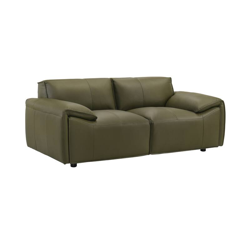 Tanner Top Grain Leather Loveseat, Sofa, or Living Room Set with Padded Arms