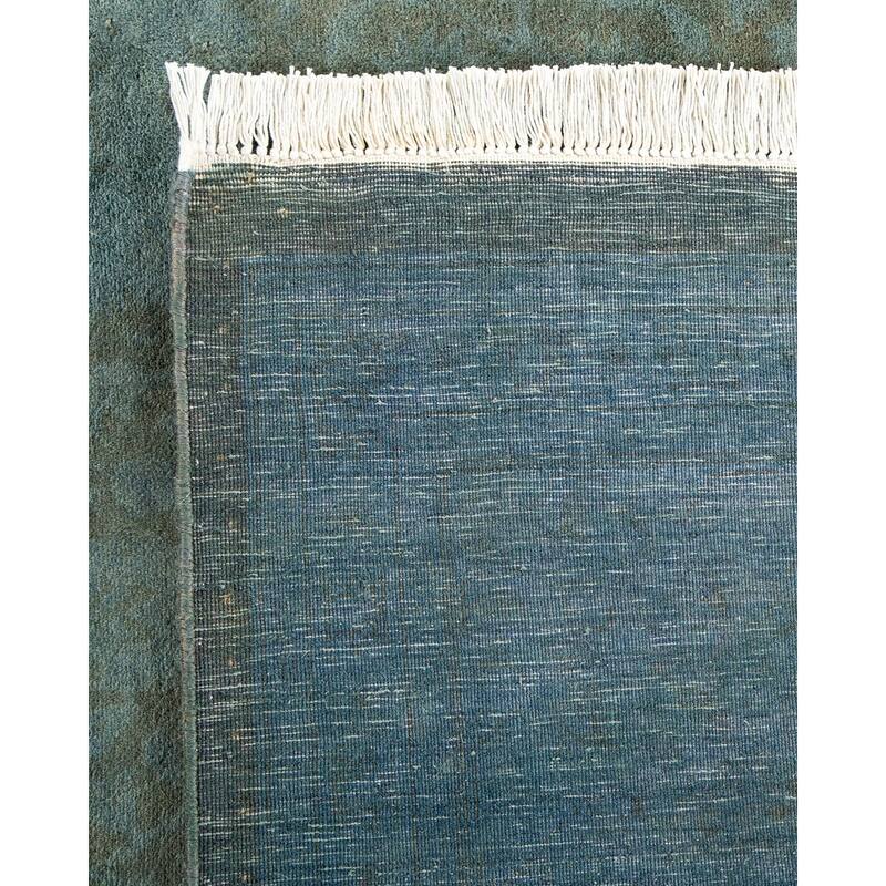 Overton Hand Knotted Wool Vintage Inspired Modern Contemporary Overdyed Brown Area Rug - 8' 1" x 14' 2"