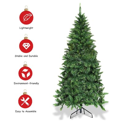 5ft Half Pre-lit Artificial Xmas Tree w/ 250 Lights, Solid Metal Stand